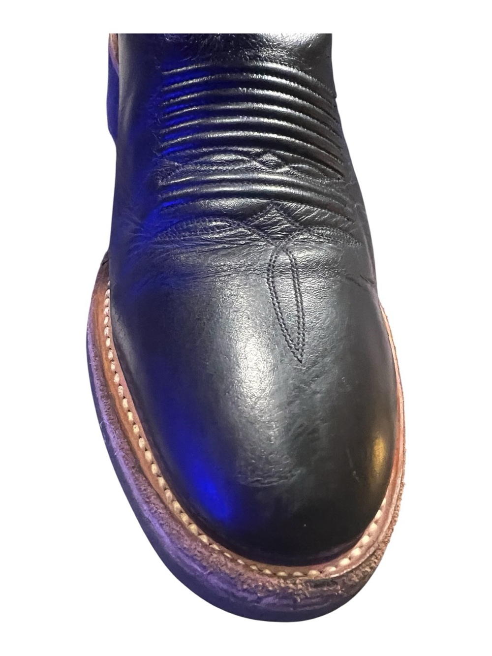Justin Black Leather Western Roper Boots – Men’s Size 10.5 D - Picture 3 of 7